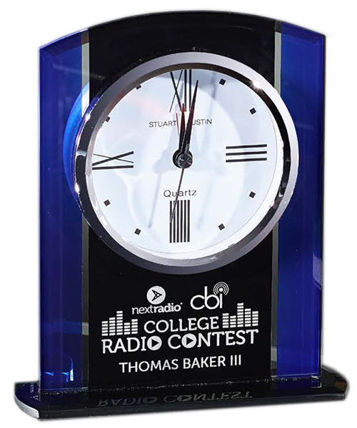 Black and Blue Glass Clock