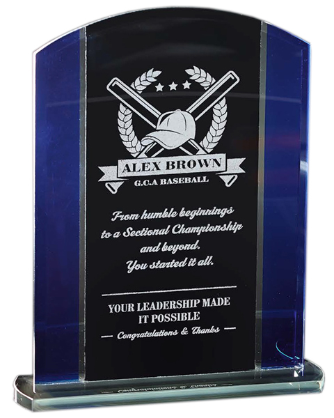Black and Blue Glass Stand