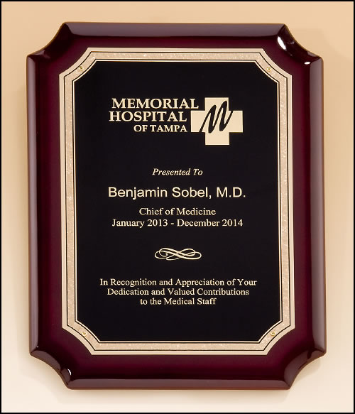 Black/Gold Notched Rosewood Plaque