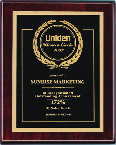 Rosewood Plaque w/ Plate