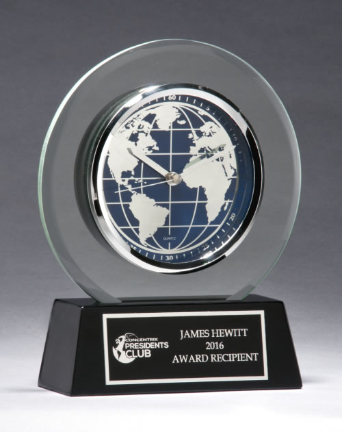 World Face Crystal Clock