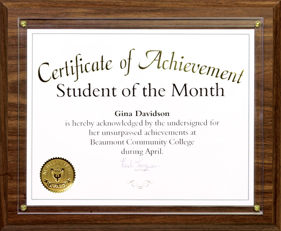 Slide-in Certificate Plaque