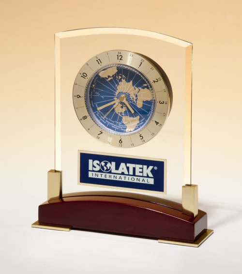 World Clock on Rosewood Base