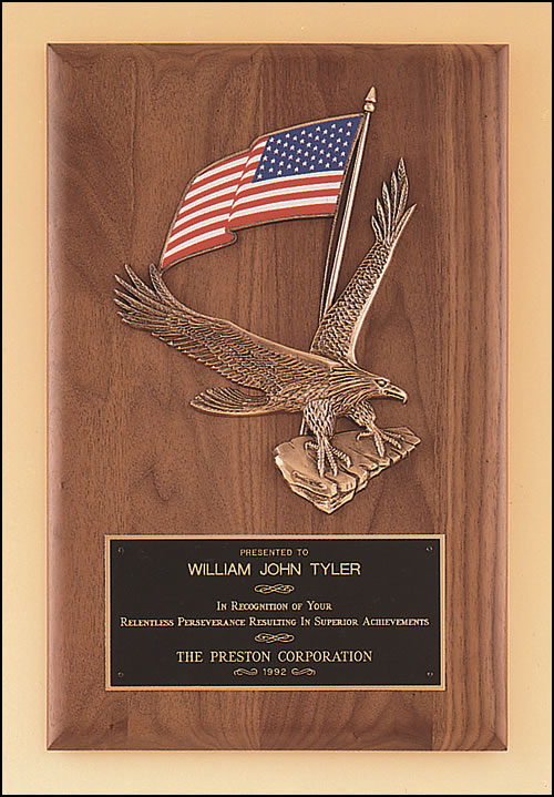 Walnut Plaque w/ Eagle Flag