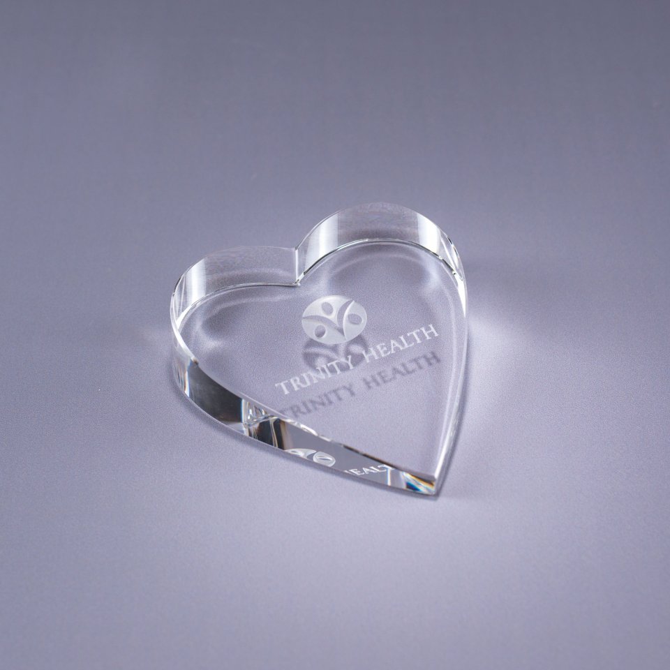 Crystal Heart Paperweight