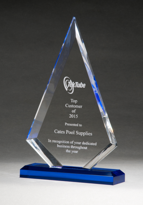 Clear/Blue Acrylic Arrow