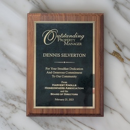 Walnut w/ Metal Plate