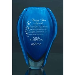 [AG-74] Blue Art Glass Vase