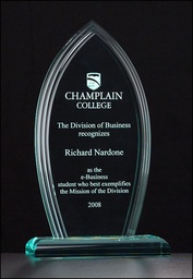 Jade Ribbed Flame Acrylic