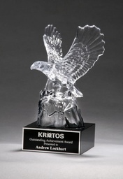 [K9117] Crystal Eagle on Black Base